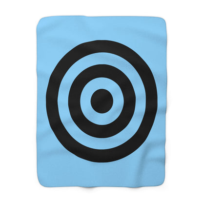 Light Blue, Black Retro Target Blanket Throw