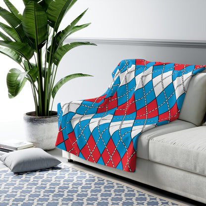 Luxembourg Retro Argyle Blanket Throw