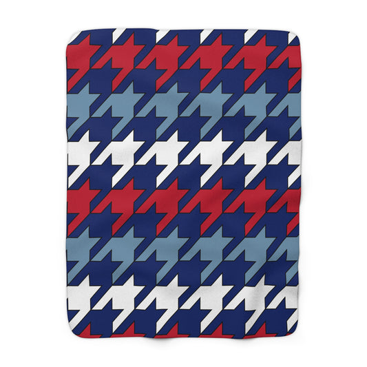 Falkland Islands Retro Houndstooth Blanket Throw