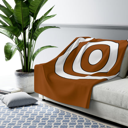 Brown, White Retro Target Blanket Throw