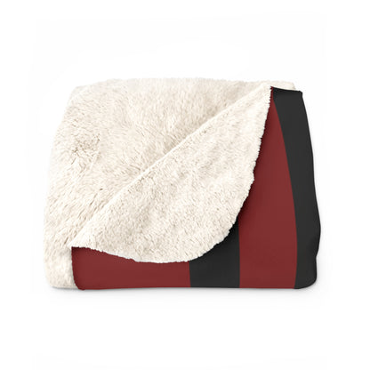 Maroon, Black Retro Stripes Blanket Throw