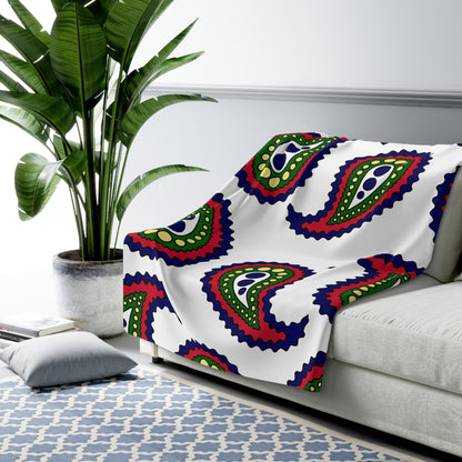 British Indian Ocean Territory Retro Paisley Blanket Throw