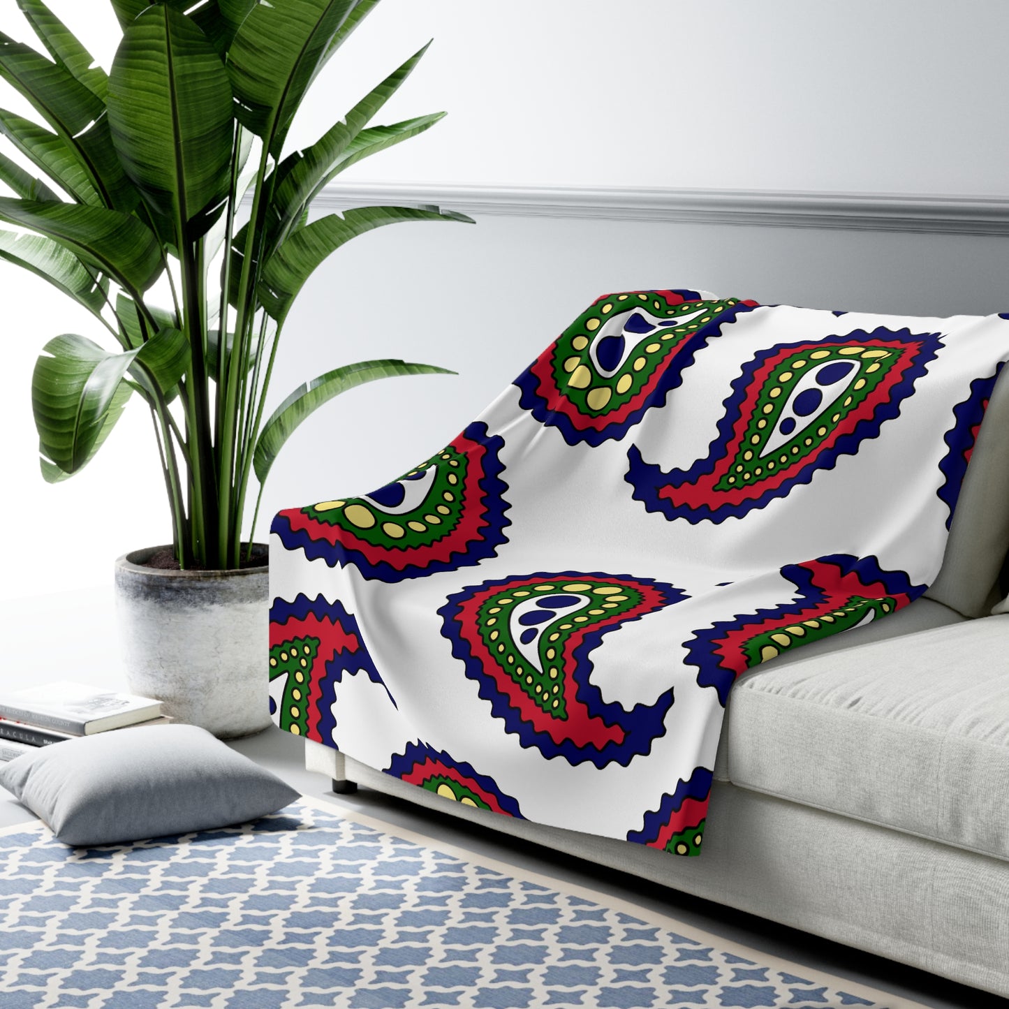 Diego Garcia Retro Paisley Blanket Throw