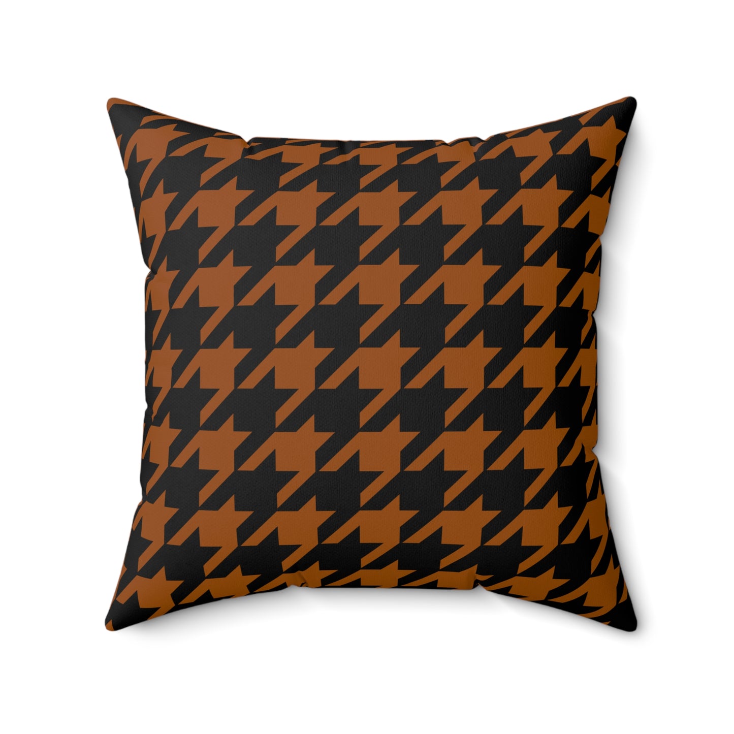 Brown, Black Retro Houndstooth Cushion Pillow