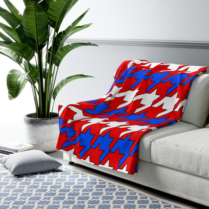 Puerto Rico Retro Houndstooth Blanket Throw