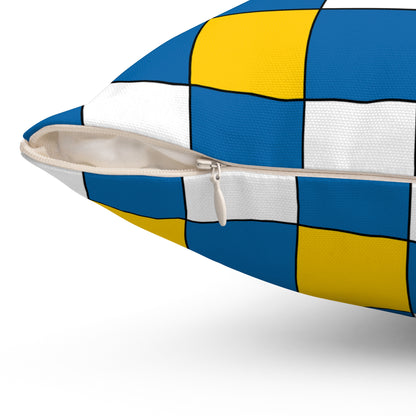 Canary Islands Retro Check Cushion Pillow