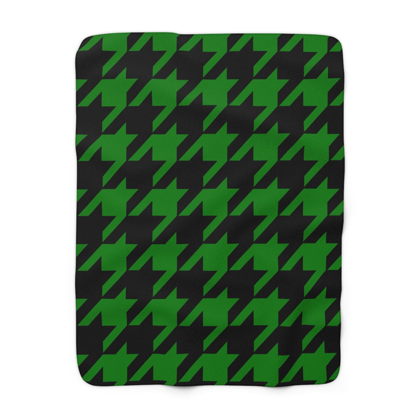 Green, Black Retro Houndstooth Blanket Throw