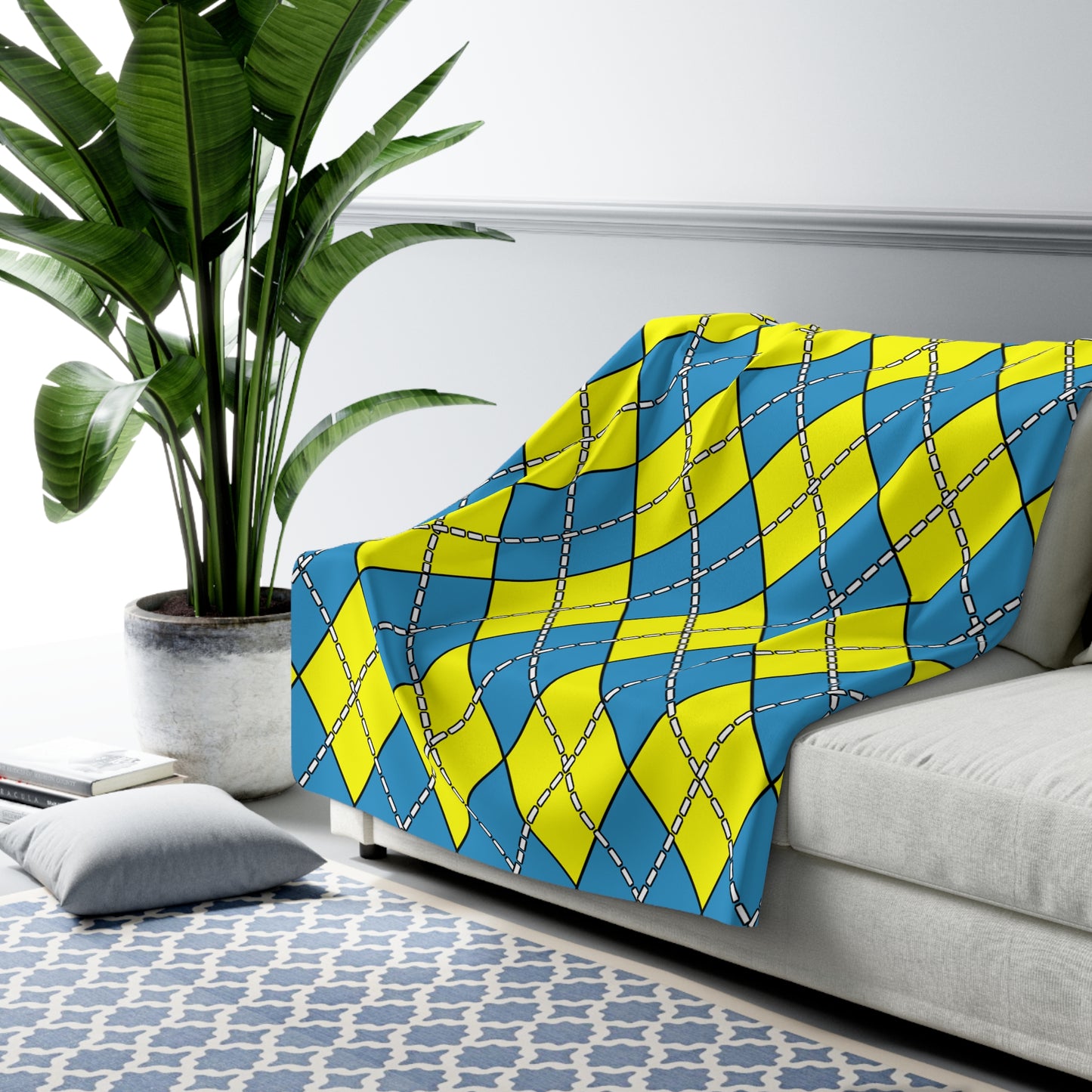 Aruba Retro Argyle Blanket Throw