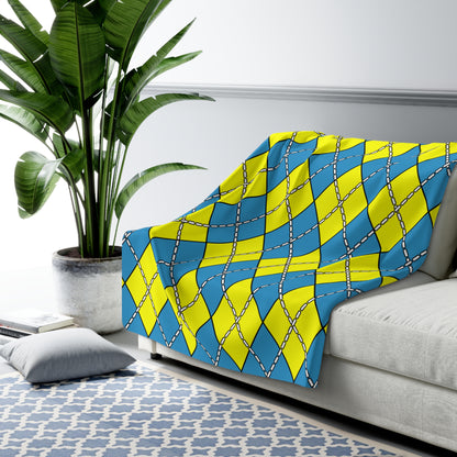 Aruba Retro Argyle Blanket Throw