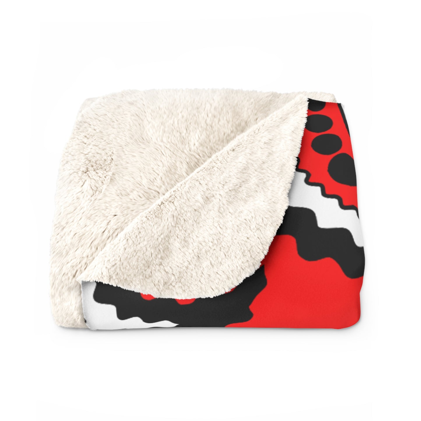 Red, Black, White Retro Paisley Blanket Throw