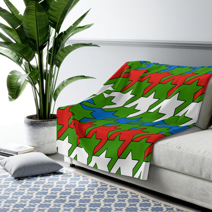 Equatorial Guinea Retro Houndstooth Blanket Throw