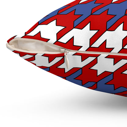 Democratic Peoples Republic Of Korea Retro Houndstooth Cushion Pillow