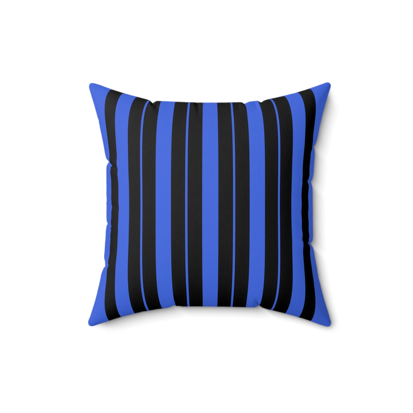 Royal Blue, Black Retro Stripes Cushion Pillow