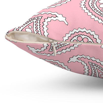 Pink, White Retro Paisley Cushion Pillow