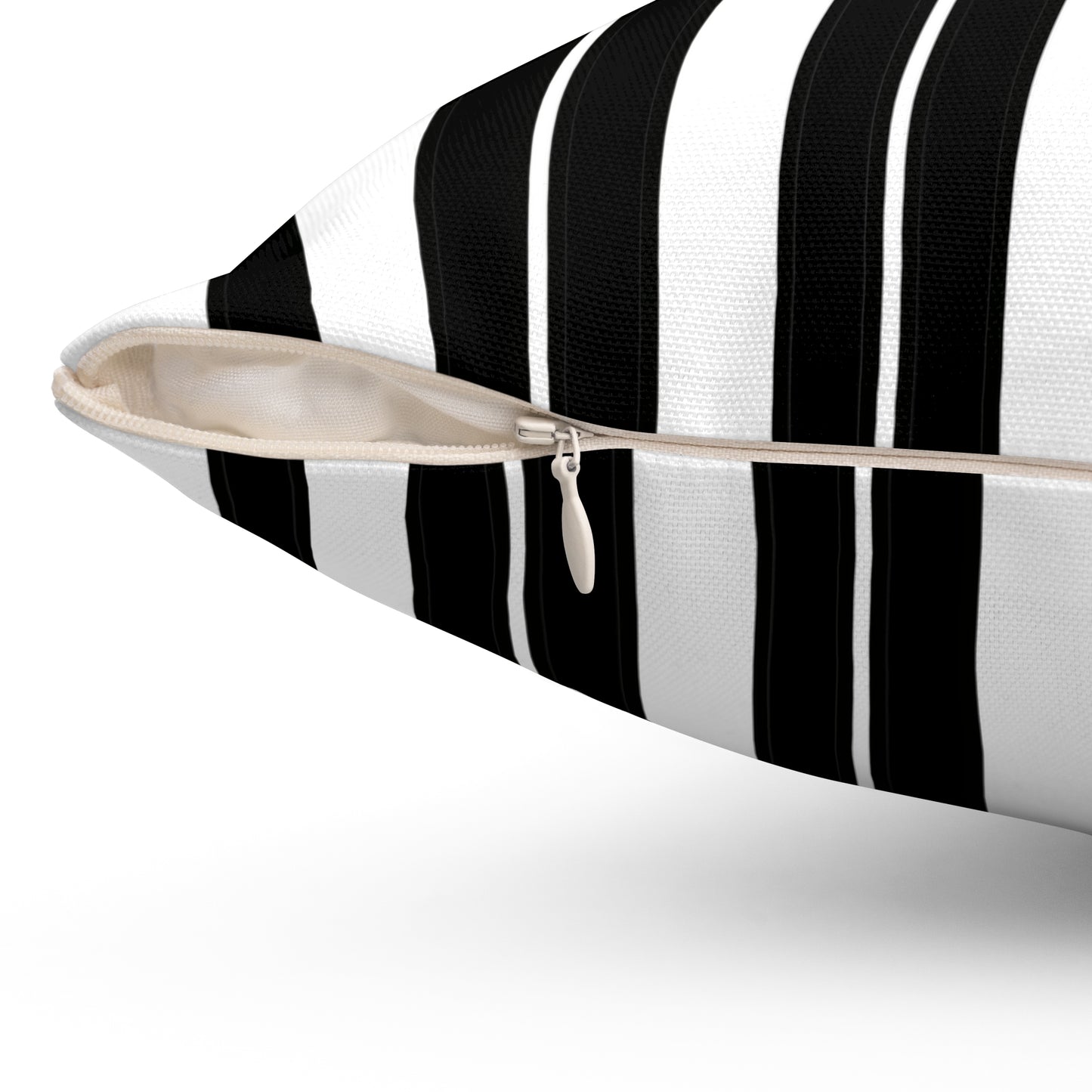 White, Black Retro Stripes Cushion Pillow