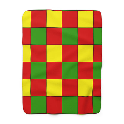 Burkina Faso Retro Check Blanket Throw