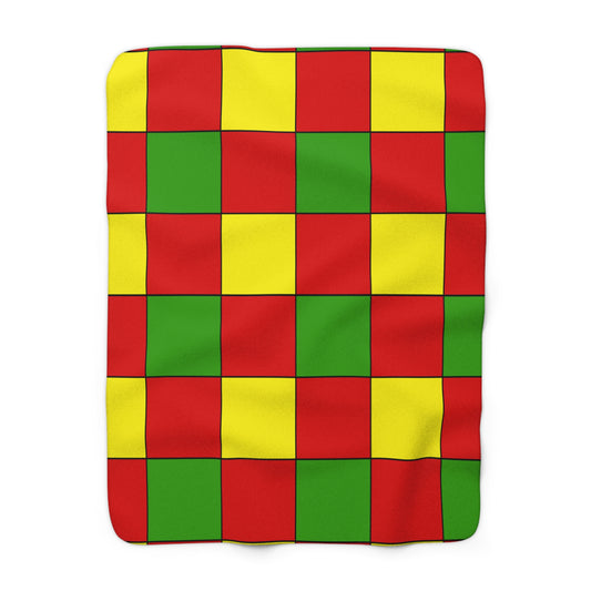 Burkina Faso Retro Check Blanket Throw