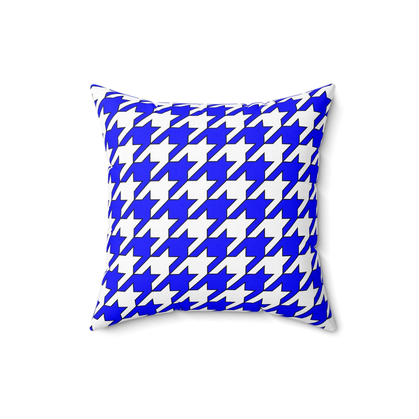 Blue, White Retro Houndstooth Cushion Pillow