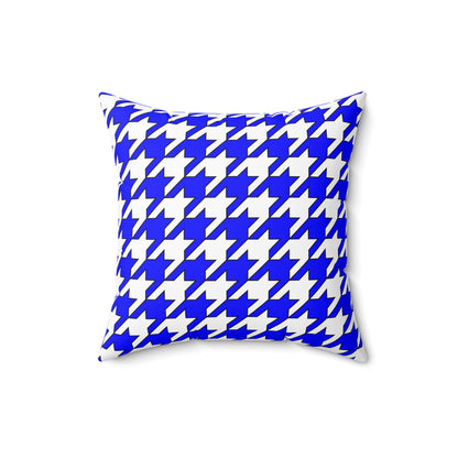 Blue, White Retro Houndstooth Cushion Pillow