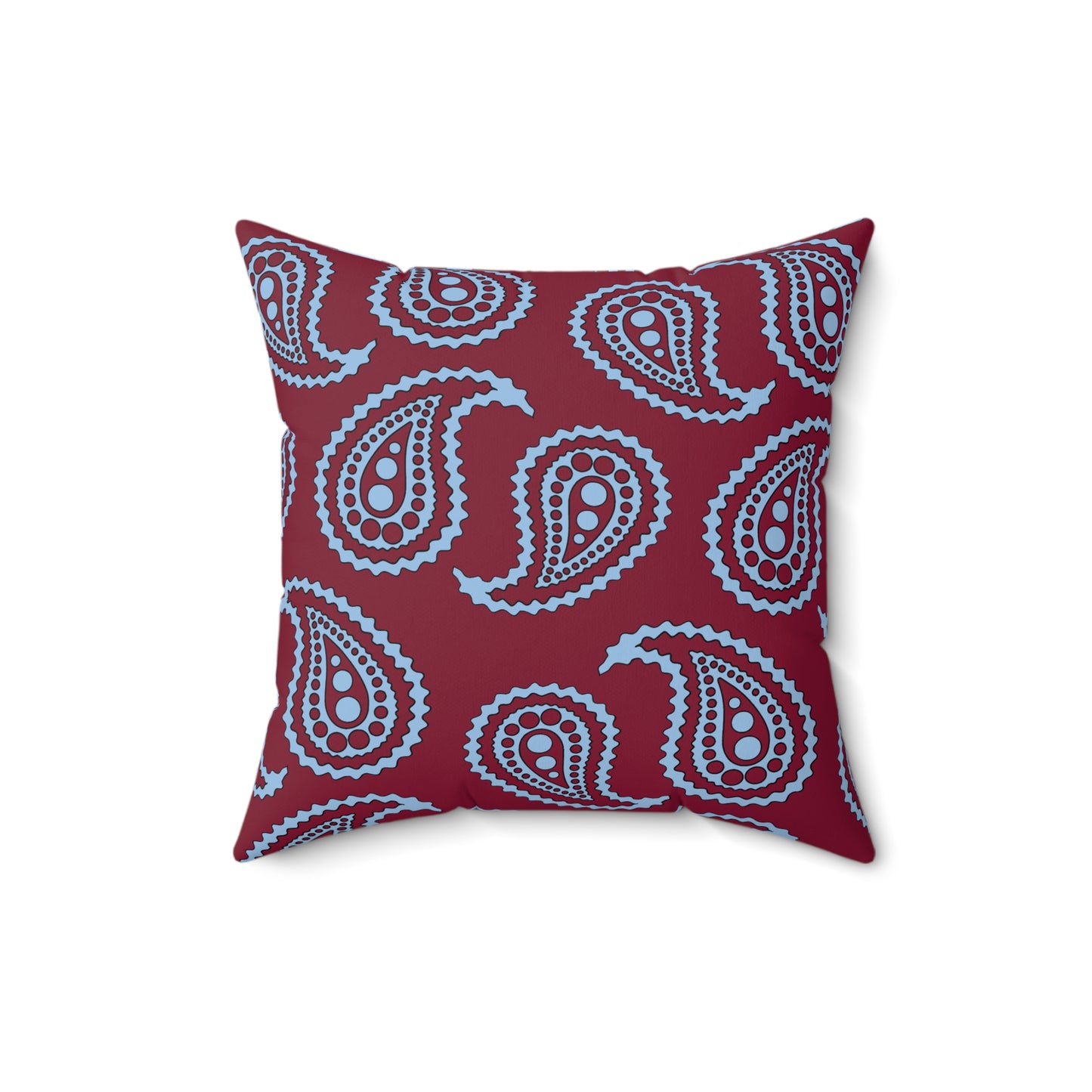 Claret, Blue Retro Paisley Cushion Pillow