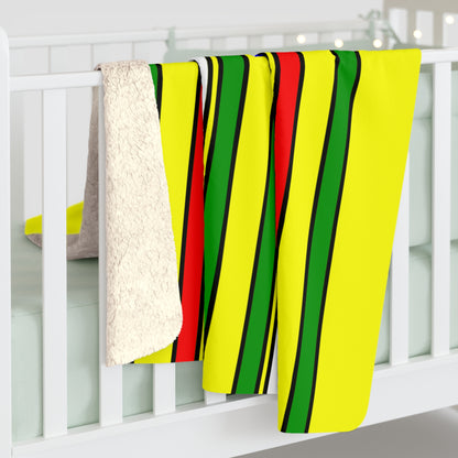 Central African Republic Retro Stripes Blanket Throw