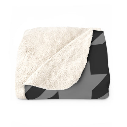 Grey, Black Retro Houndstooth Blanket Throw