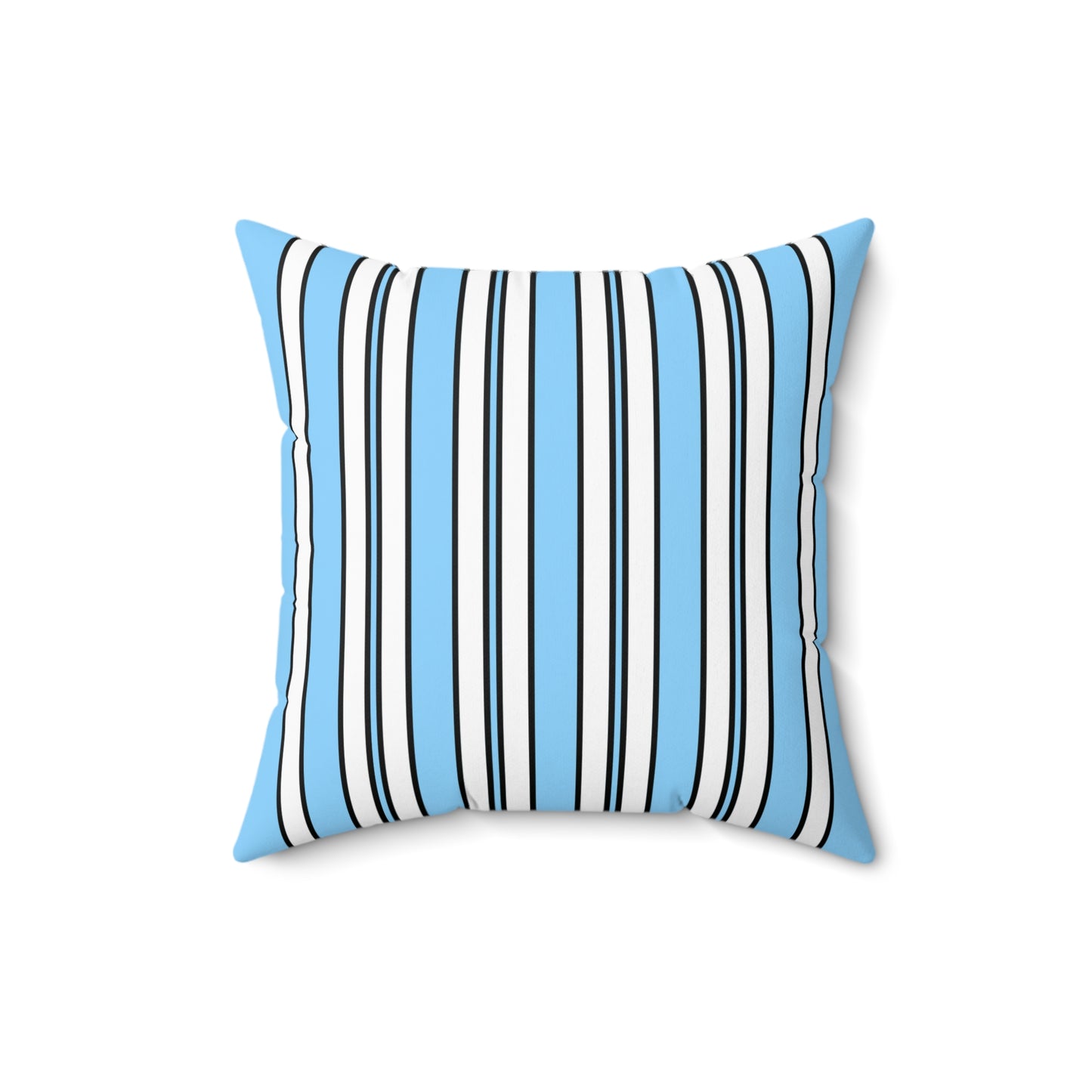 Light Blue, White Retro Stripes Cushion Pillow