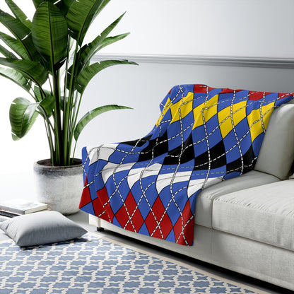 Eswatini Retro Argyle Blanket Throw