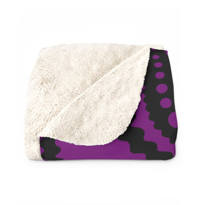 Purple, Black Retro Paisley Blanket Throw