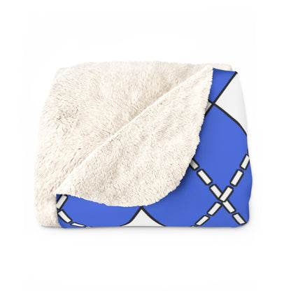 Royal Blue, White Retro Argyle Blanket Throw