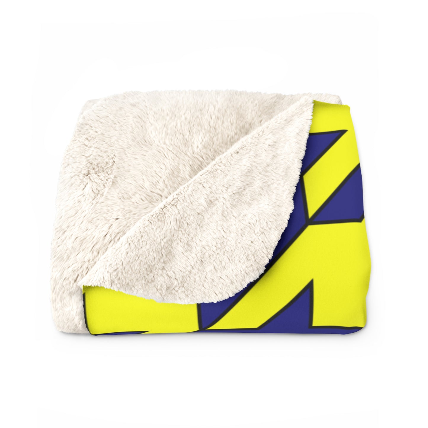 Navy Blue, Yellow Retro Houndstooth Blanket Throw