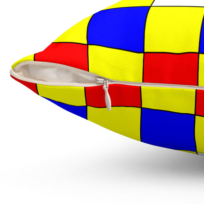 Central African Republic Retro Check Cushion Pillow