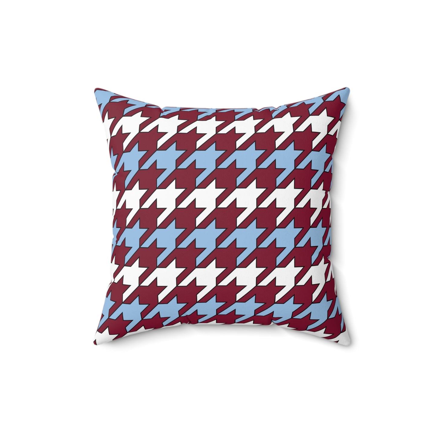 Claret, Blue, White Retro Houndstooth Cushion Pillow
