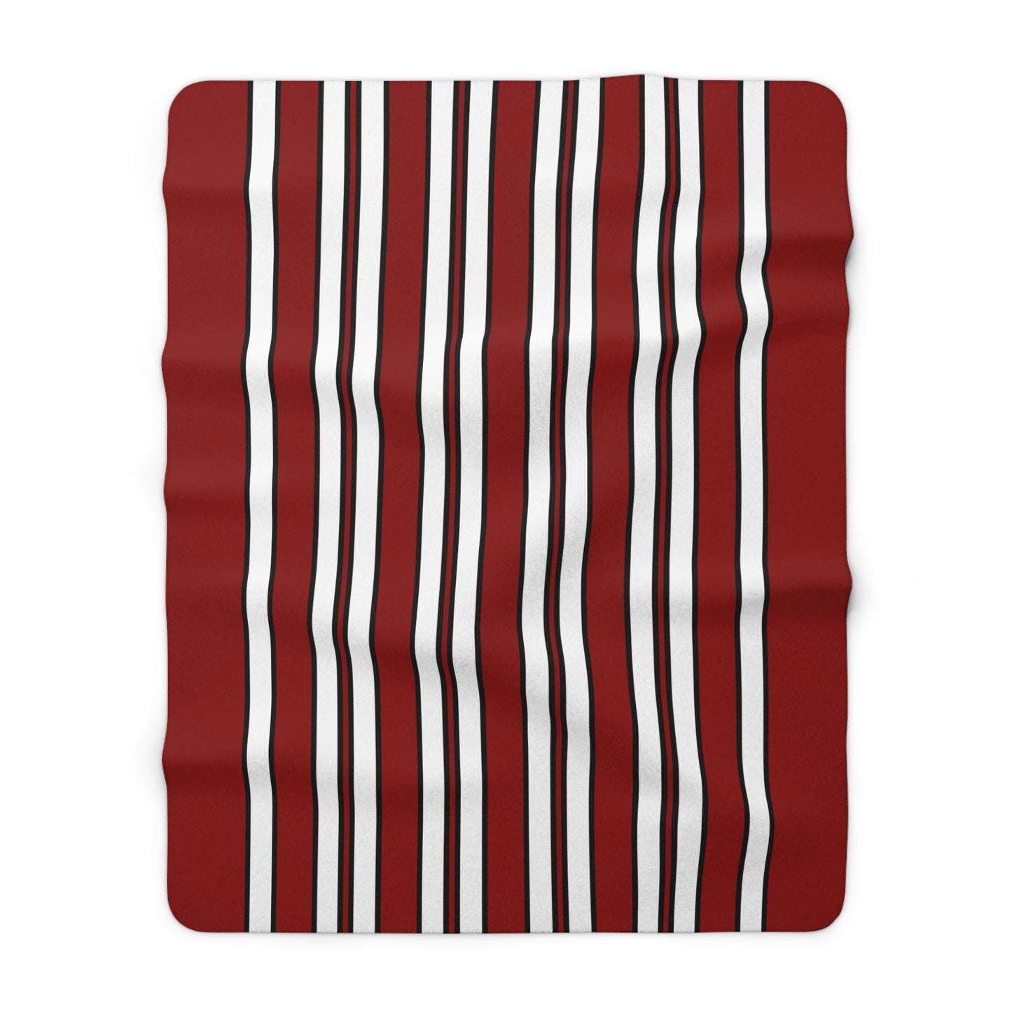 Dark Red, White Retro Stripes Blanket Throw