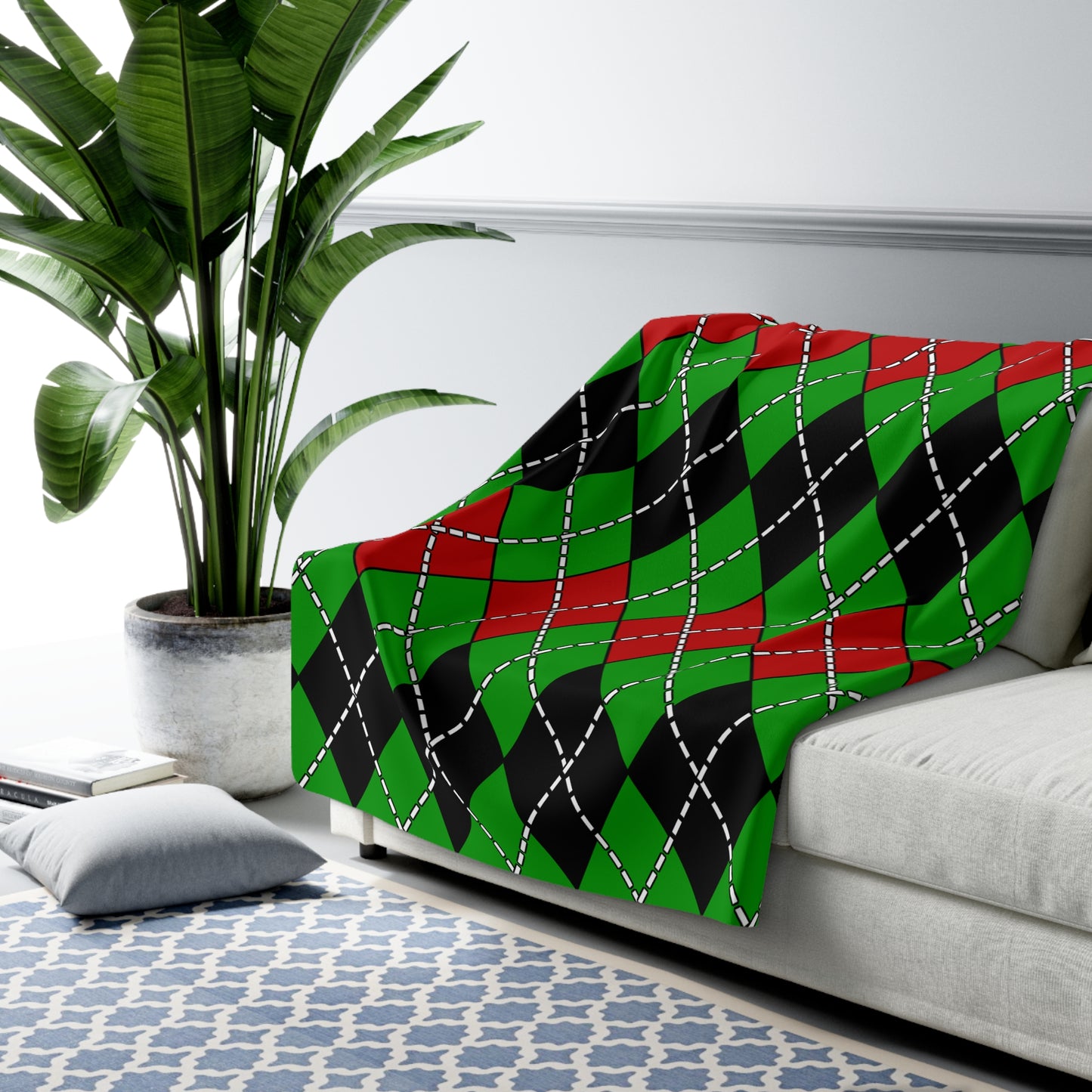 Afghanistan Retro Argyle Blanket Throw