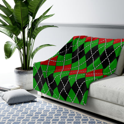 Afghanistan Retro Argyle Blanket Throw