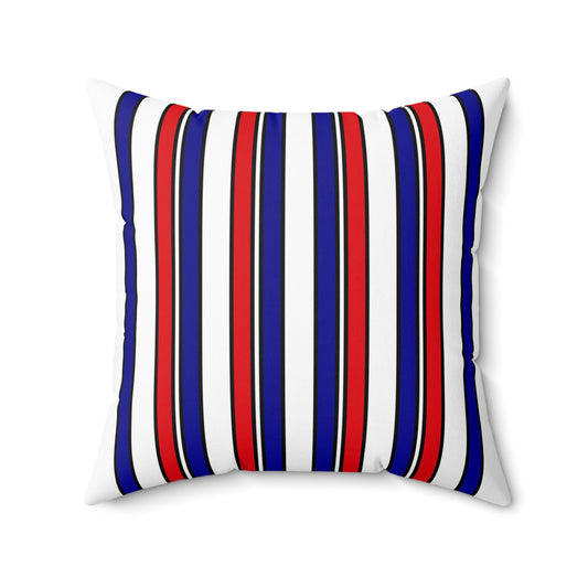Saint Pierre And Miquelon Retro Stripes Cushion Pillow