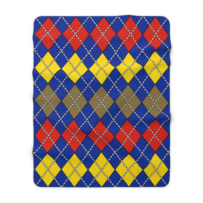 Moldova Retro Argyle Blanket Throw
