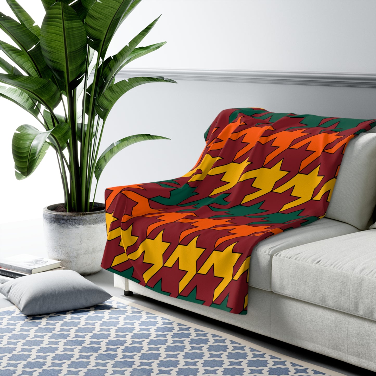Sri Lanka Retro Houndstooth Blanket Throw