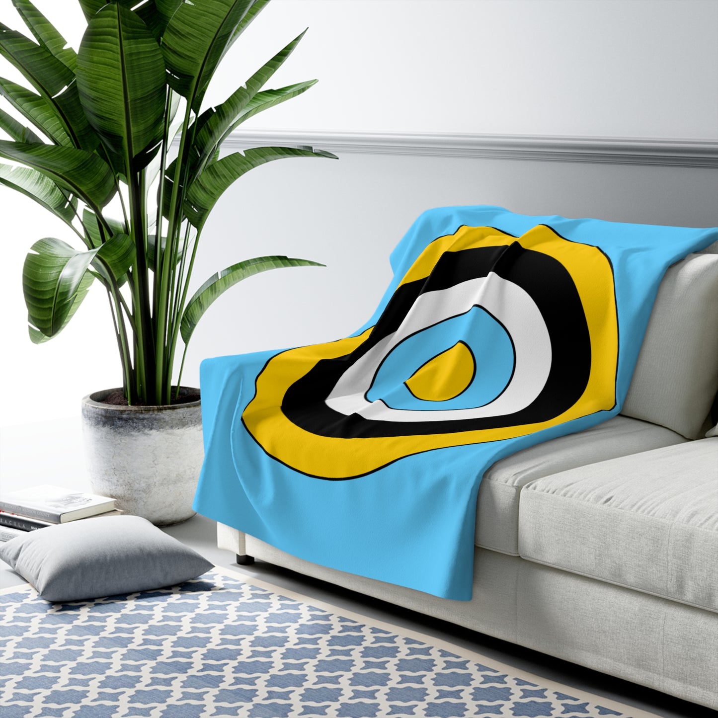 Saint Lucia Retro Target Blanket Throw