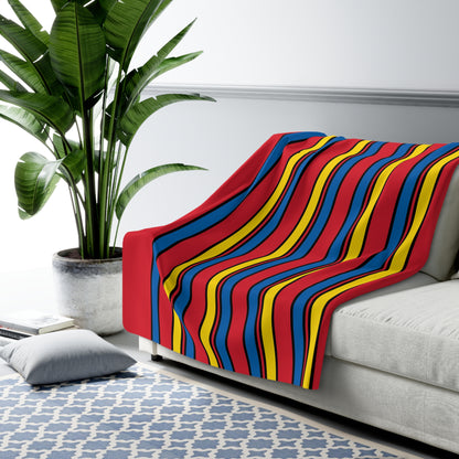 Mongolia Retro Stripes Blanket Throw