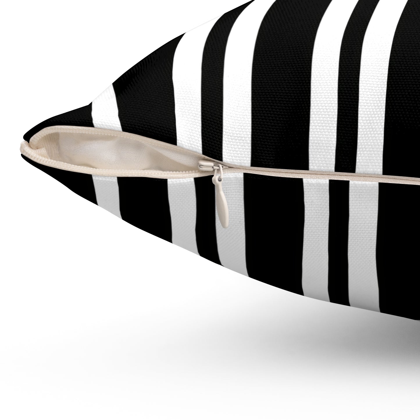 Black, White Retro Stripes Cushion Pillow