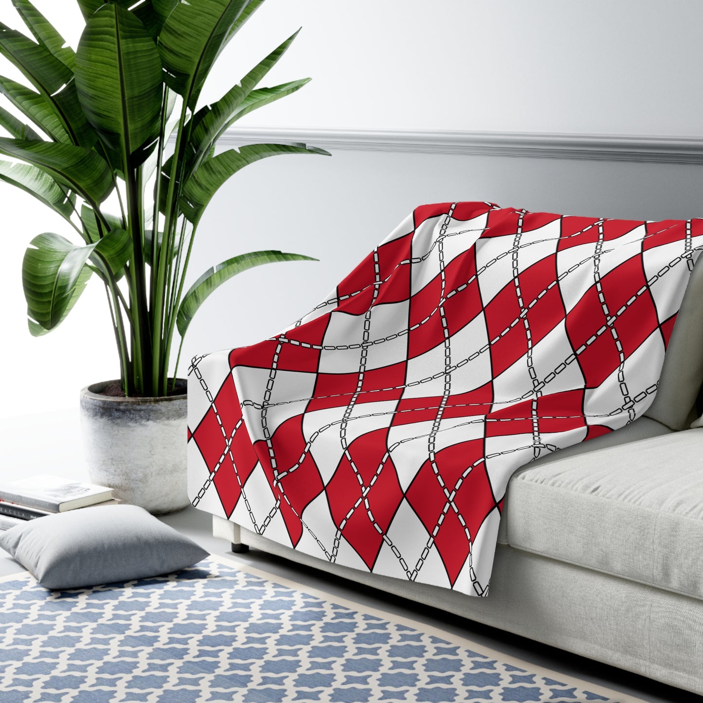 Jersey Retro Argyle Blanket Throw