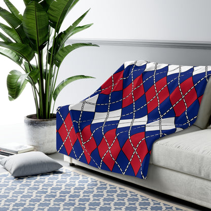 New Zealand Retro Argyle Blanket Throw