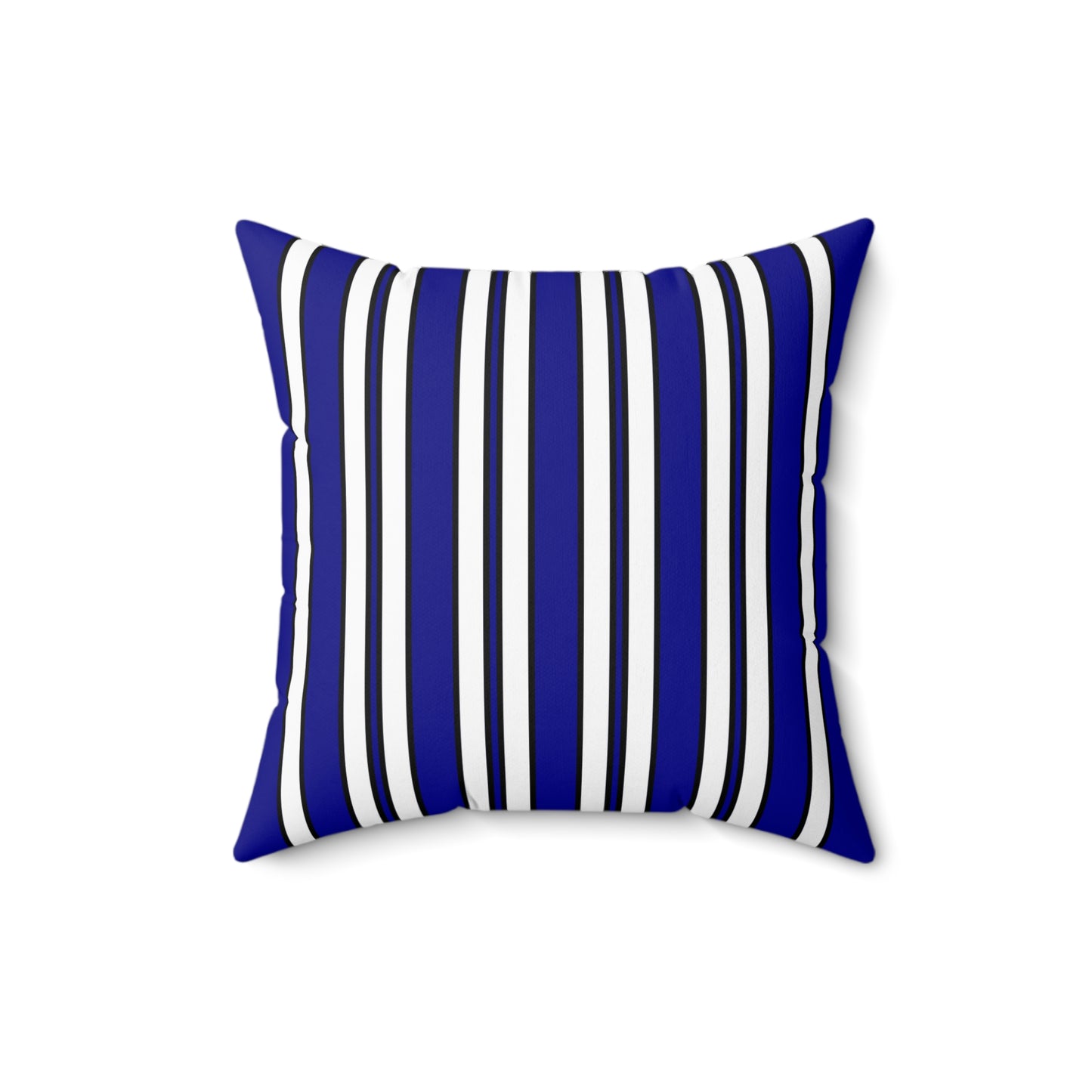 Dark Blue, White Retro Stripes Cushion Pillow
