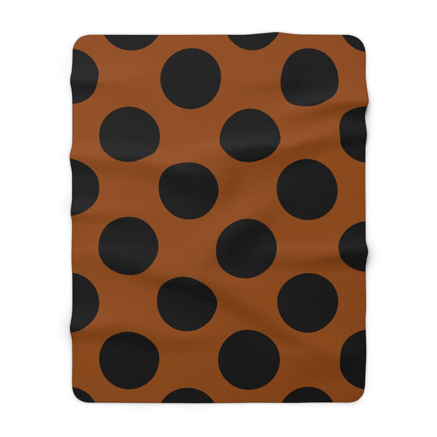 Brown, Black Retro Polka Dots Blanket Throw