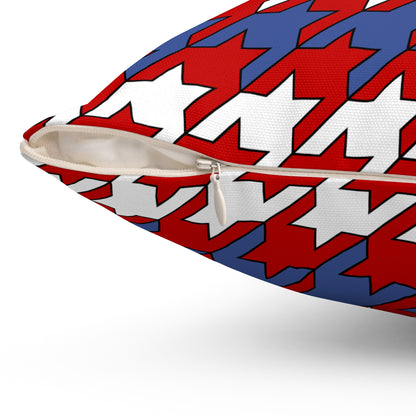 Democratic Peoples Republic Of Korea Retro Houndstooth Cushion Pillow