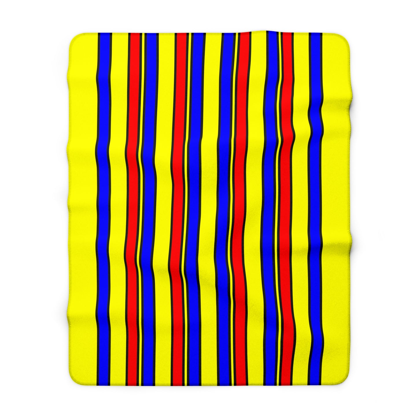 Yellow, Blue, Red Retro Stripes Blanket Throw
