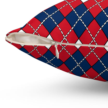 Dominican Republic Retro Argyle Cushion Pillow