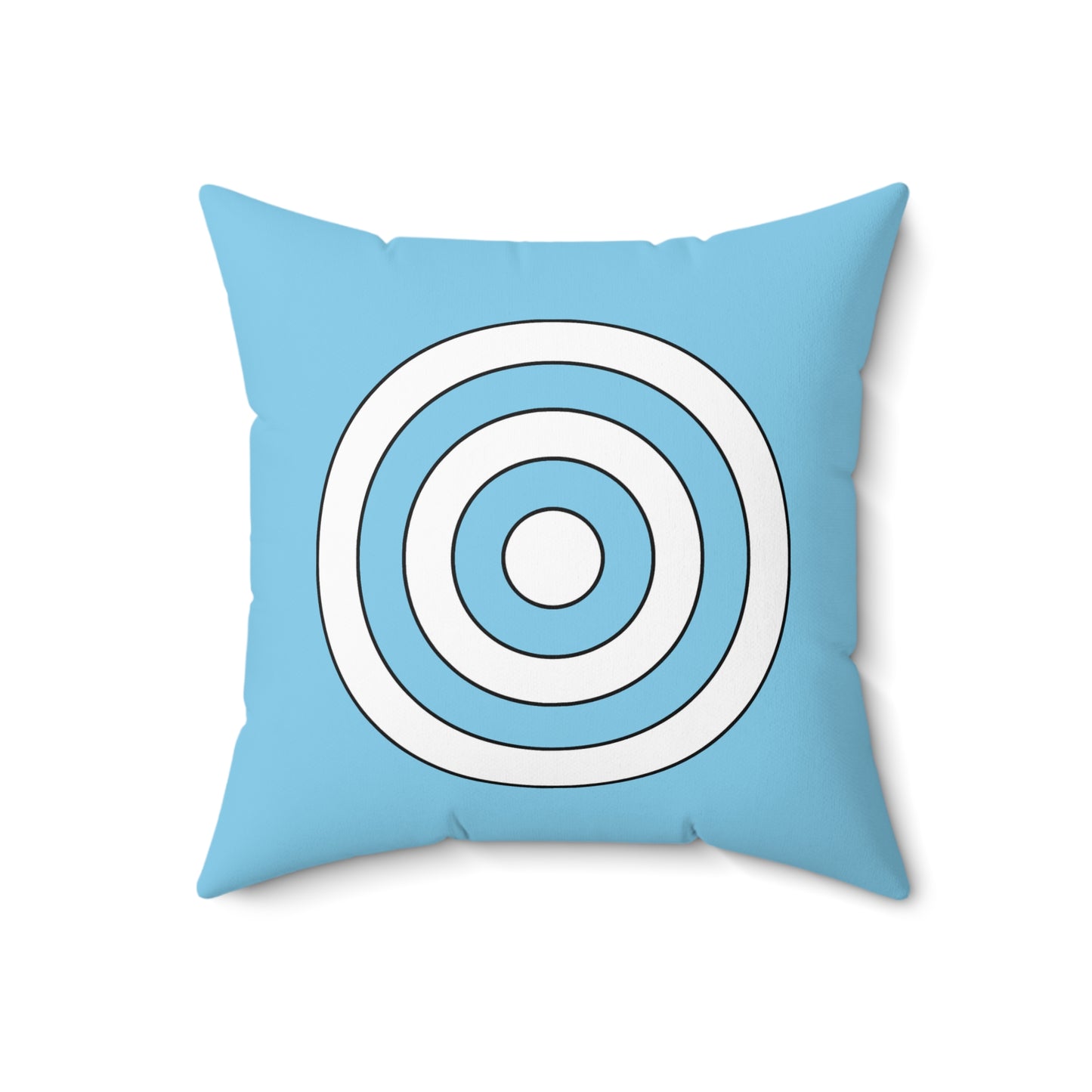 Sky Blue, White Retro Target Cushion Pillow